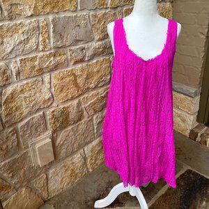 Free People Hot Pink/Magenta Flowy Lace Dress